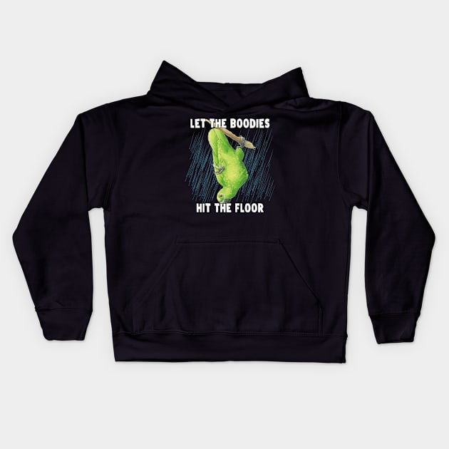 Let The Bodies Hit The Floor - Funny And Cute Green Bird Kids Hoodie by Pharaoh Shop